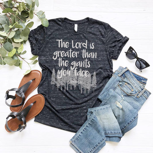 The Lord is Greater than the Giants Bella Marble Tee