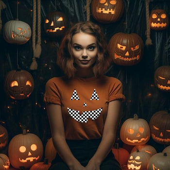 Checkered Pumpkin Face
