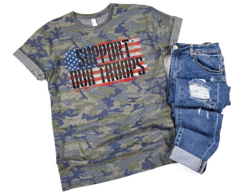 Camo Support our Troops Tee
